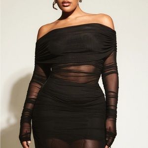 Naked Wardrobe One Hot Mesh Top in Black